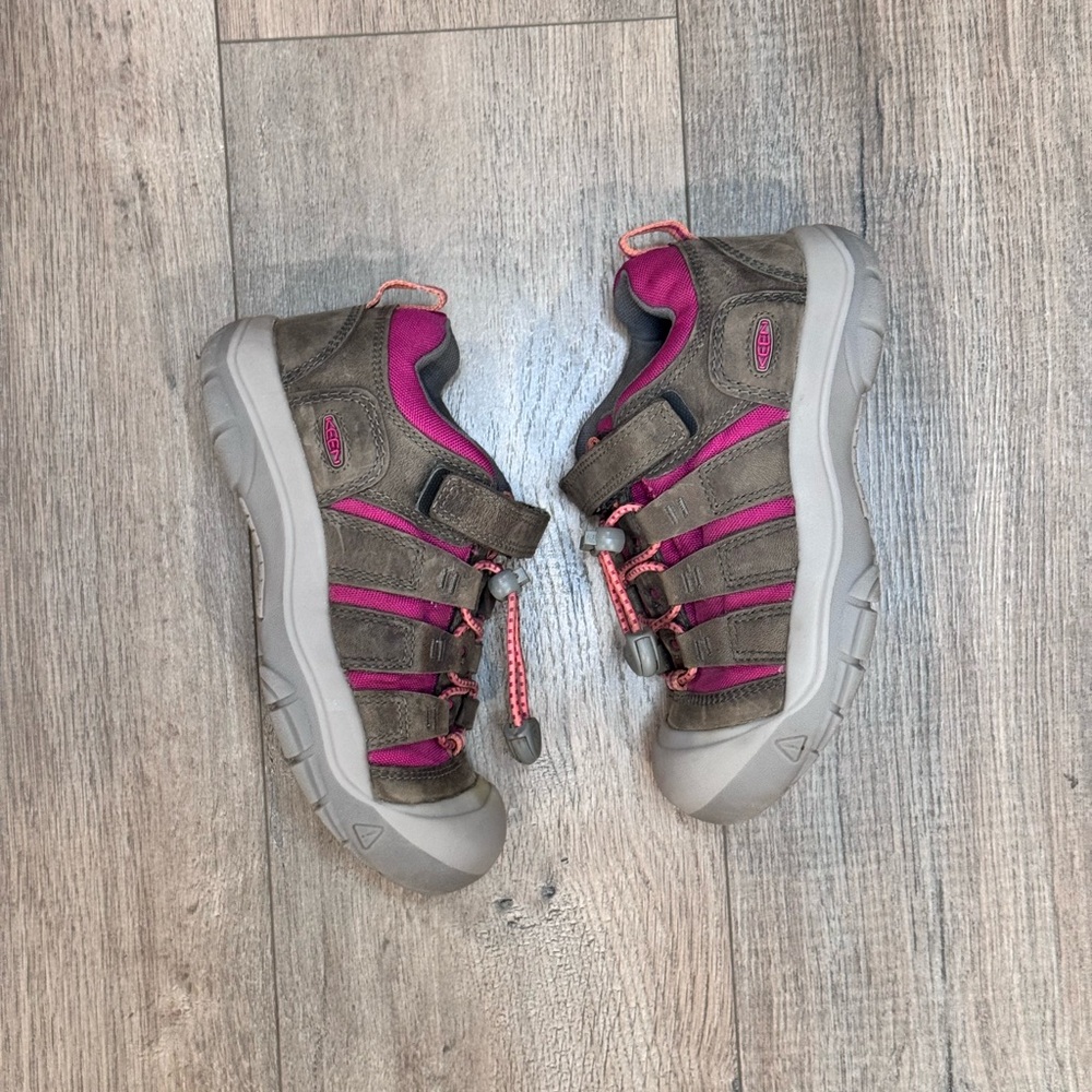 Keen Pink and Gray Sneakers with Velcro Straps - Picture 2 of 10